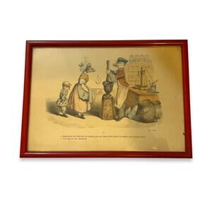 Jean Jacques Grandville (French 19thC)  Metamorphoses Vintage print framed